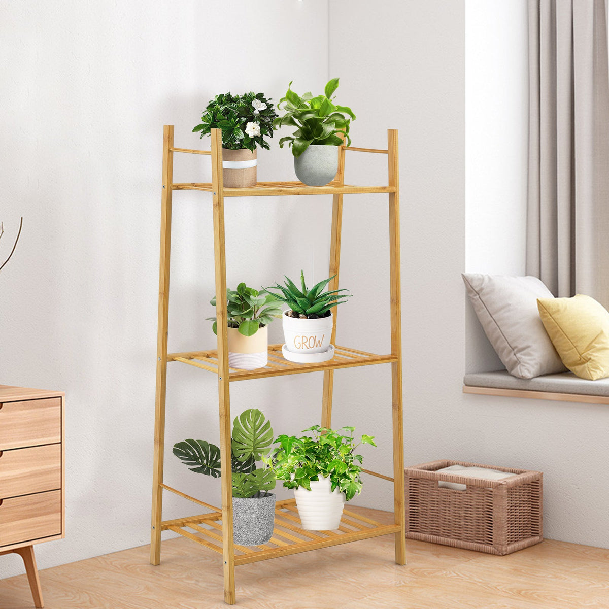 3-Tier Vertical Bamboo Plant Stand