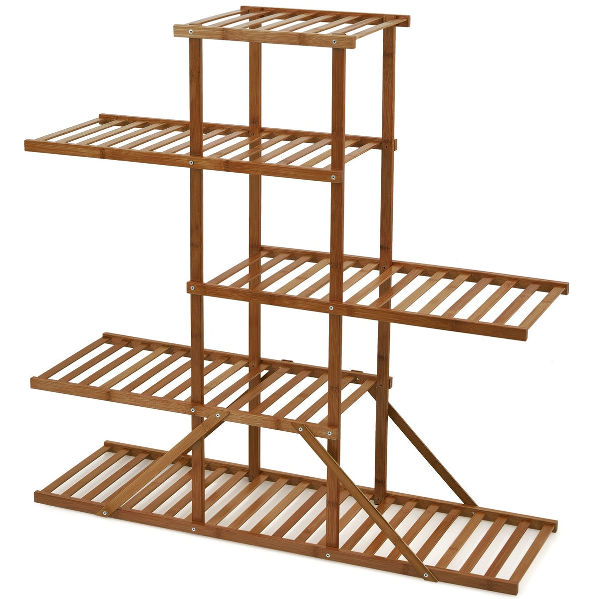 5-Tier Bamboo Plant Stand for 10 Pots