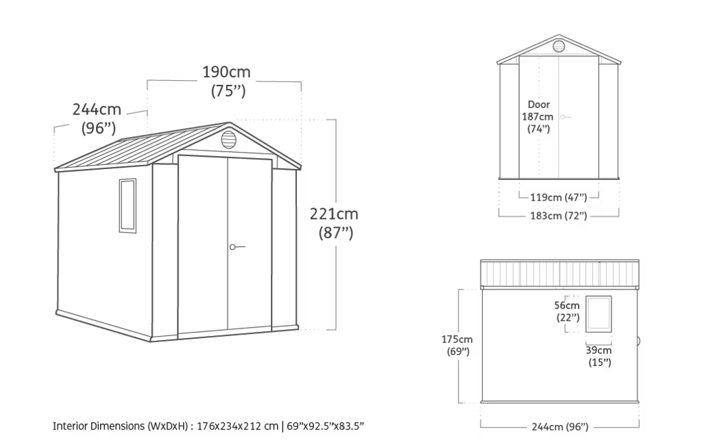 Darwin Shed 6x8ft - Grey